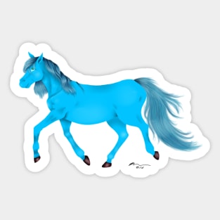 Blue Horse Sticker